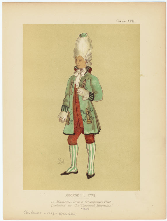 A marcaroni -- from a contemporary print