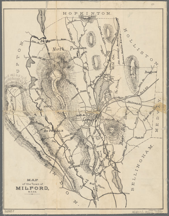 Map of the Town of Milford, Mass.