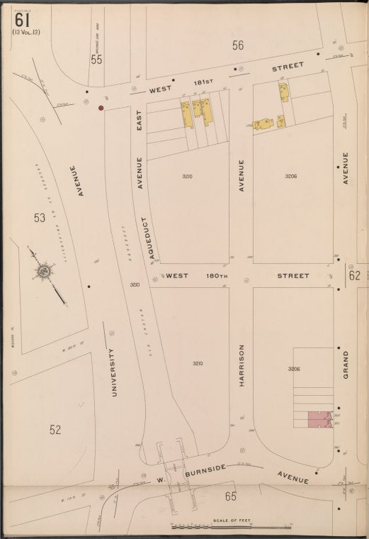 Bronx, V. 15, Plate No. 61 [Map bounded by W. 181st St., Grand Ave., W. Burnside Ave., University Ave.]