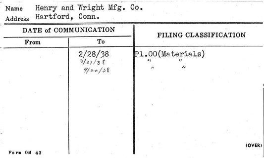 Henry and Wright Mfg. Co.