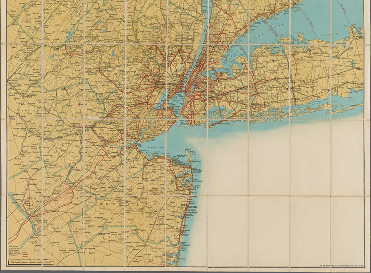 Map showing 50 miles around New York City