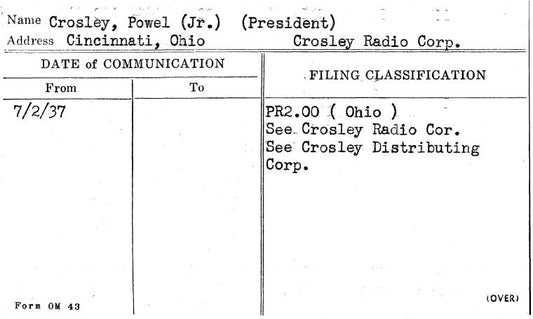 Crosley, Powel (Jr.) (President)