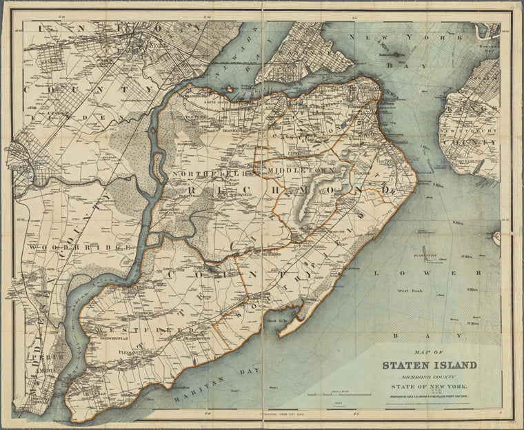 Map of Staten Island, Richmond County, State of New York