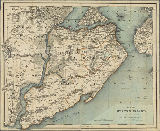 Map of Staten Island, Richmond County, State of New York