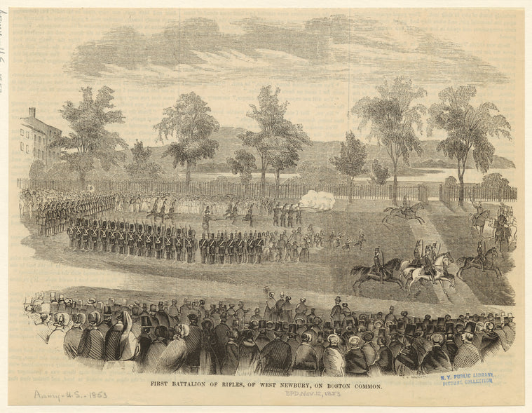 First battalion of rifles, of West Newbury, on Boston Common