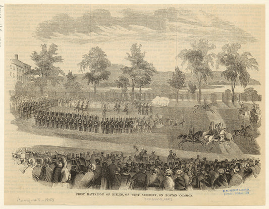 First battalion of rifles, of West Newbury, on Boston Common