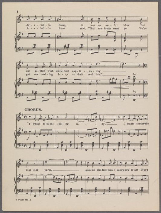 I wants to be a leading lady ; words by George Totten Smith ; music by Harry Von Tilzer.