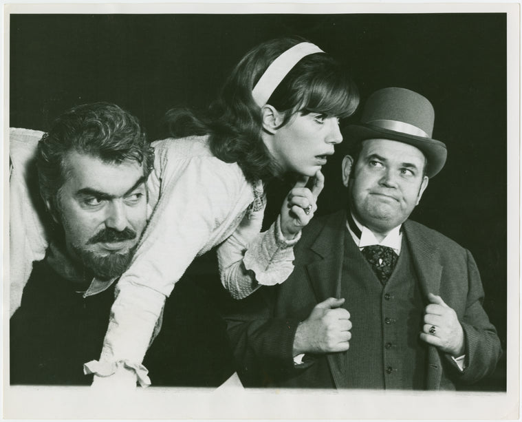 Michael Kermoyan (Jigger Craigin), Nancy Dussault (Carrie Pipperidge) and Jack De Lon (Enoch Snow) in the 1966 revival of Carousel