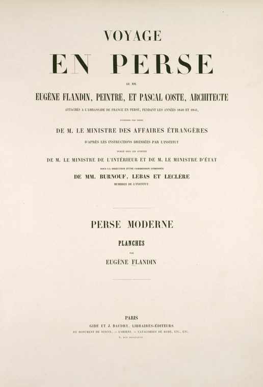 Voyage en Perse. Perse Moderne. Planches