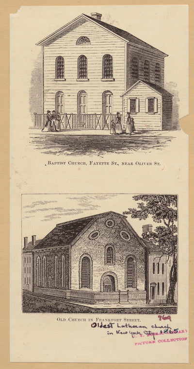 Baptist Church, Fayette St., near Oliver St. ; Old Church in Frankfort Street