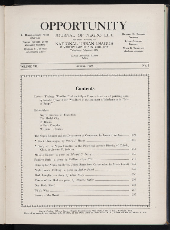 Opportunity: journal of Negro life