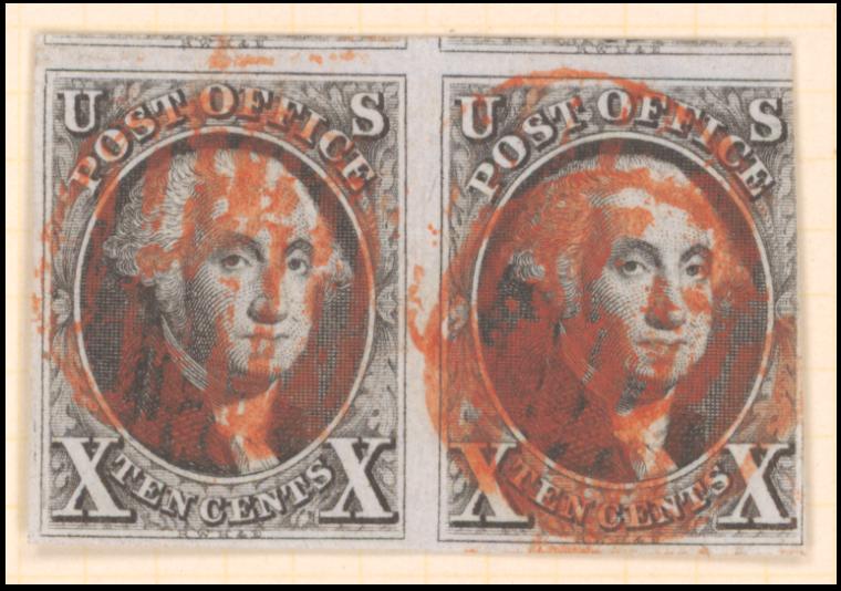 10c black Washington pair