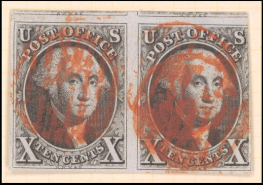 10c black Washington pair