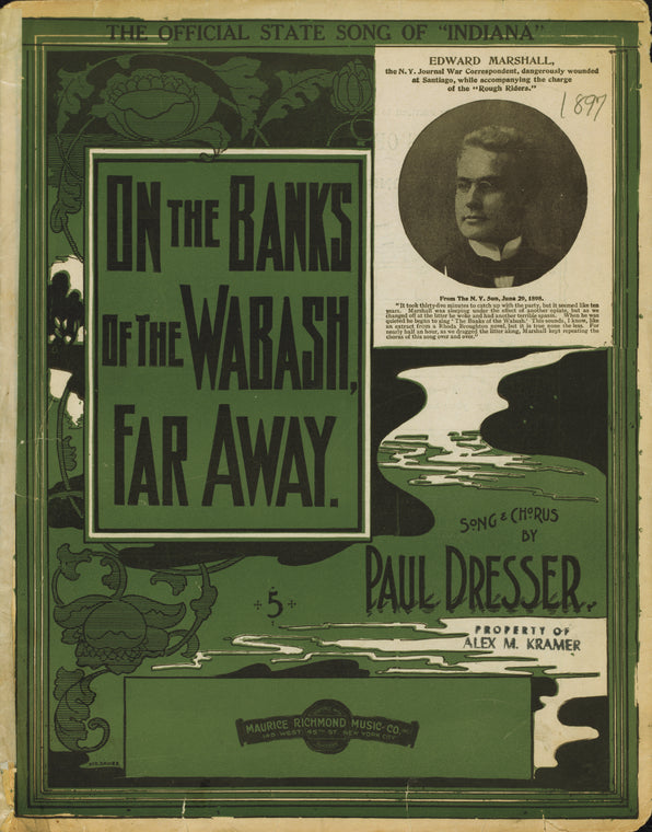 On the banks of the Wabash, far away : song and chorus