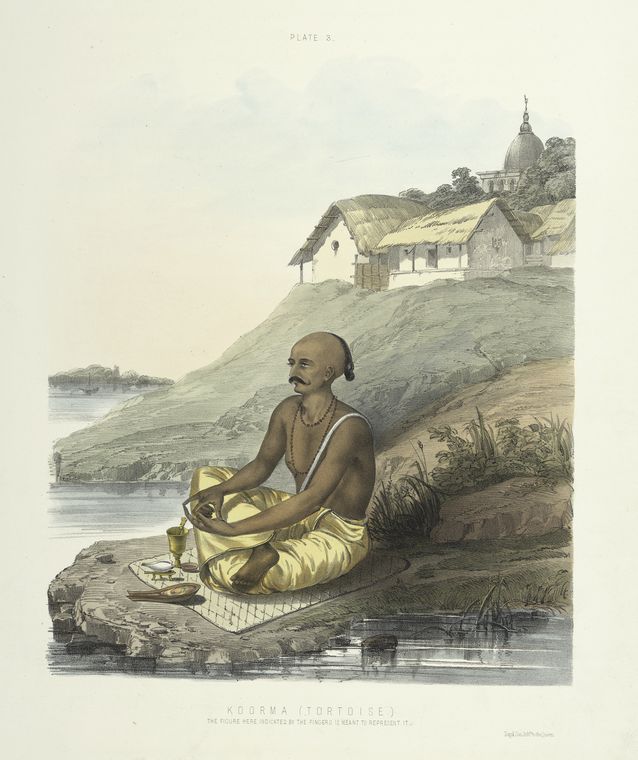 Koorma [Kurma] (Tortoise). The figure here indicated by the fingers is meant to represent it.