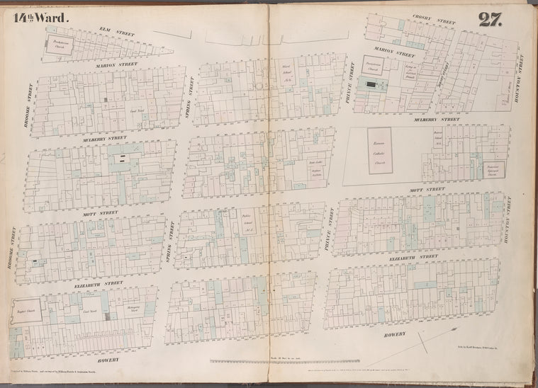Map bounded by Houston Street, Bowery, Broome Street, Elm Street, Prince Street, Crosby Street