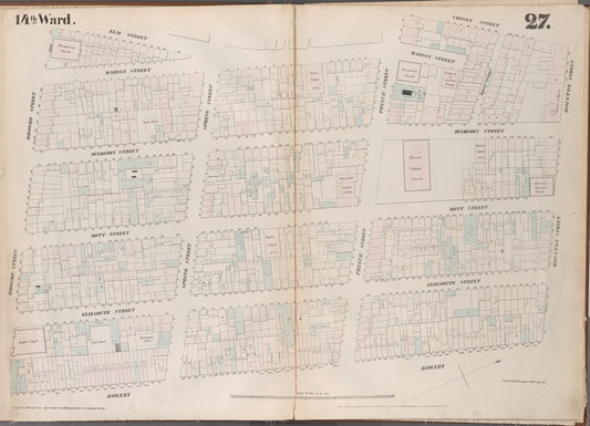 Map bounded by Houston Street, Bowery, Broome Street, Elm Street, Prince Street, Crosby Street