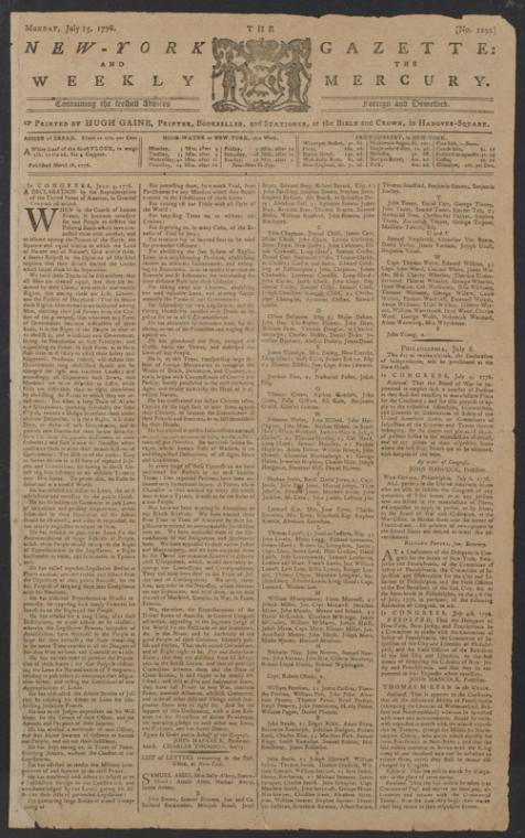 New-York gazette, and the weekly Mercury