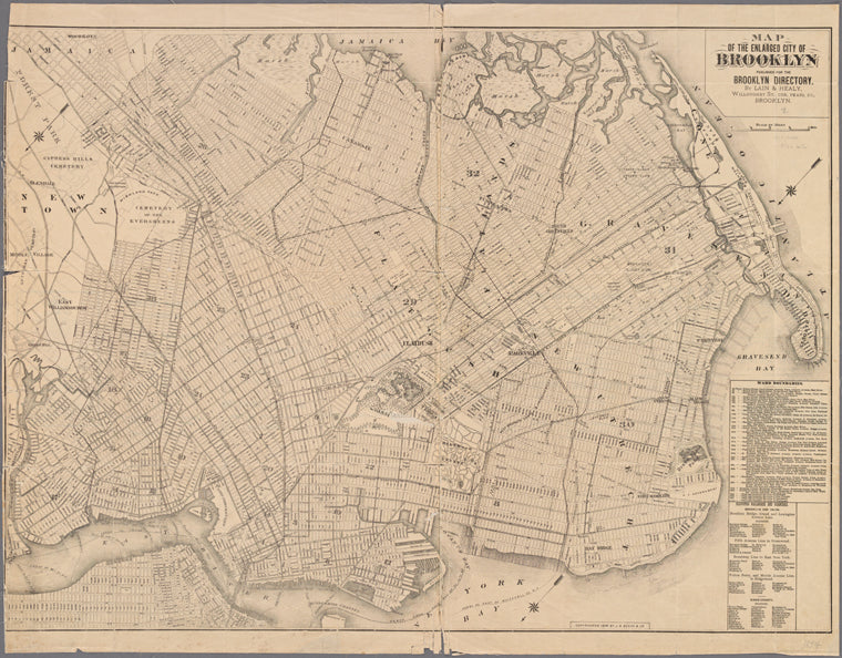 Map of the enlarged city of Brooklyn : published for the Brooklyn Directory by Laine & Healy