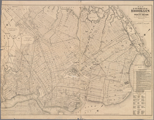 Map of the enlarged city of Brooklyn : published for the Brooklyn Directory by Laine & Healy