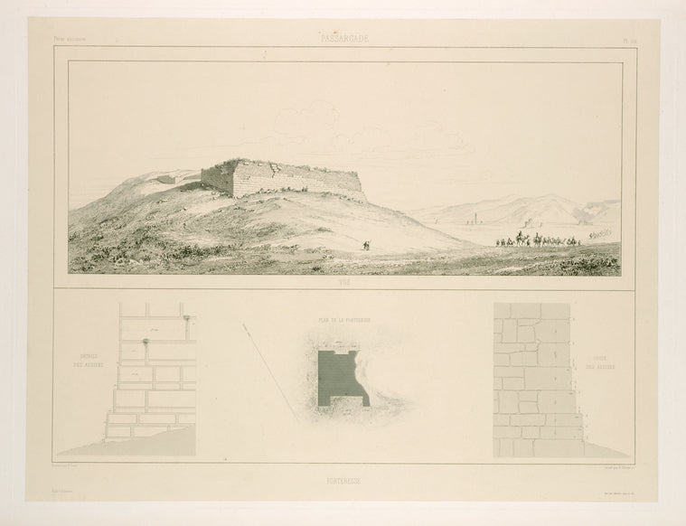 Passargade. Vue et plan de forteresse.