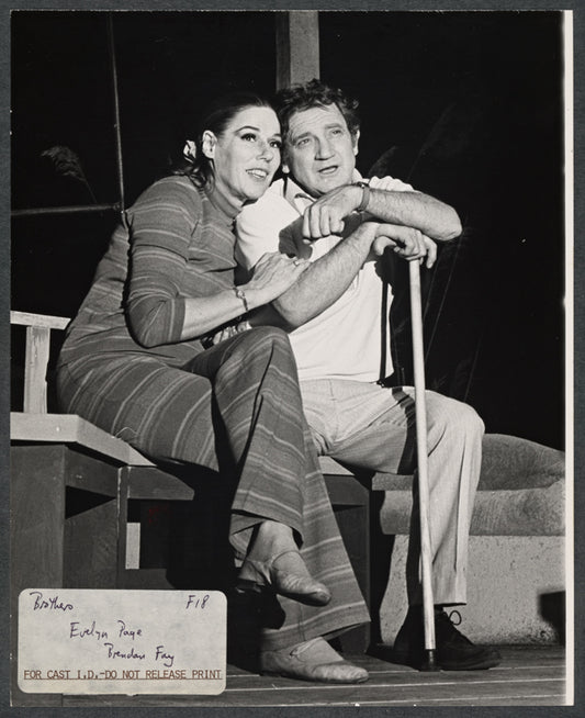 Evelyn Page and Brendan Fay in the stage production Brothers
