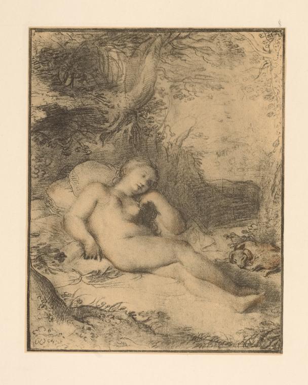 Drawing of sleeping nymph