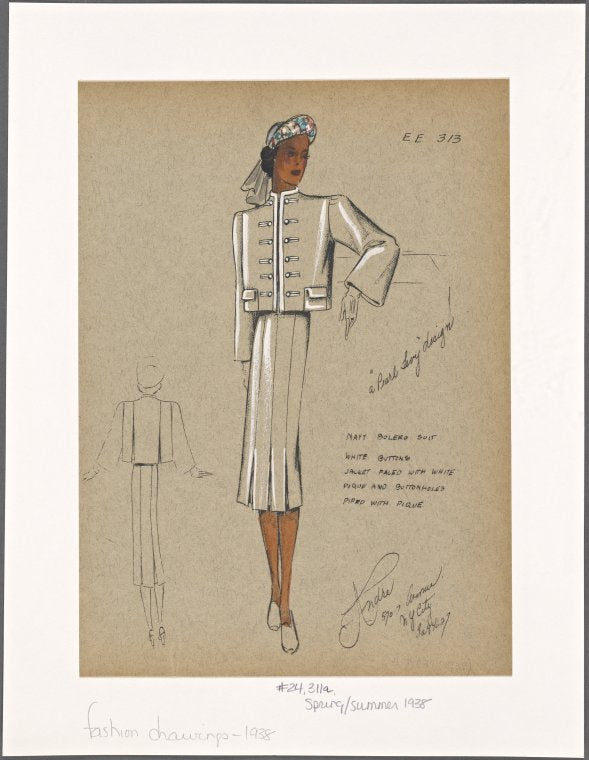 Navy bolero suit.