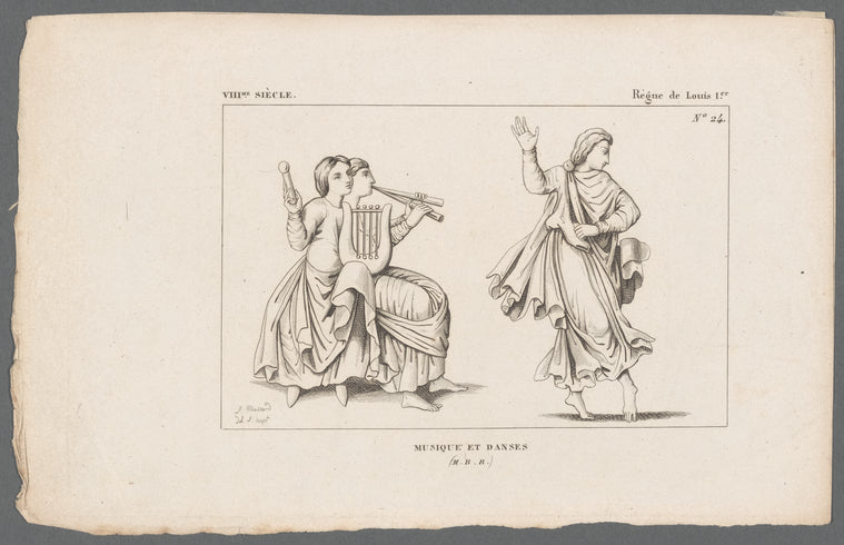 European folk dancing in prints