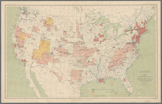 Map showing condition and progress of topographic surveys and locations of gaging stations for the fiscal year 1898-1899