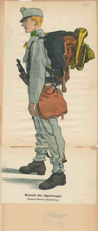 Hornist der Jägertruppe (Sommer-Marsch-Adjustierung)