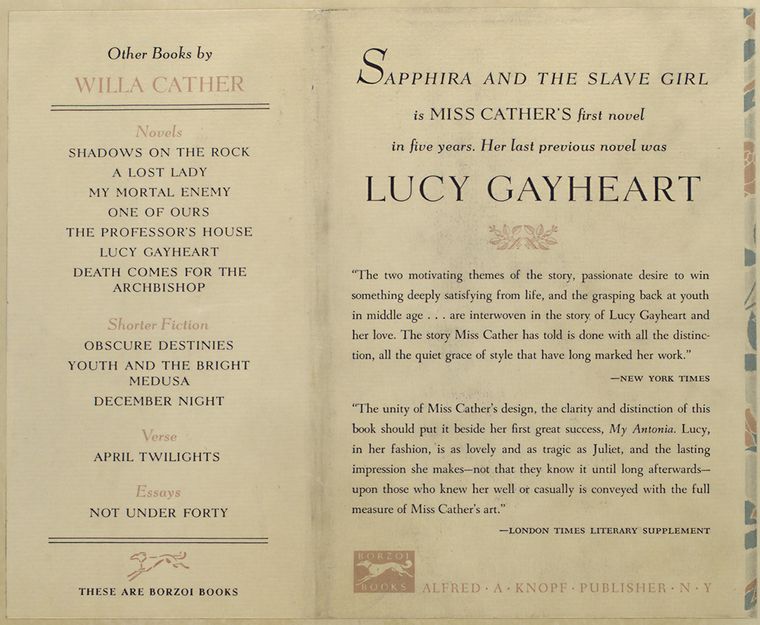 Sapphira and the slave girl : a new novel