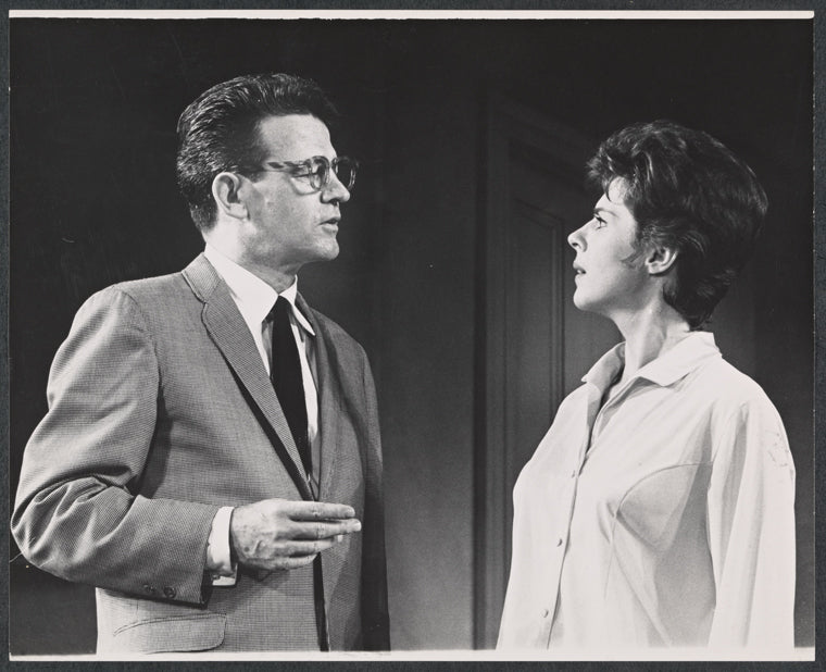 Murray Hamilton and Mala Powers in the stage production Absence of a Cello