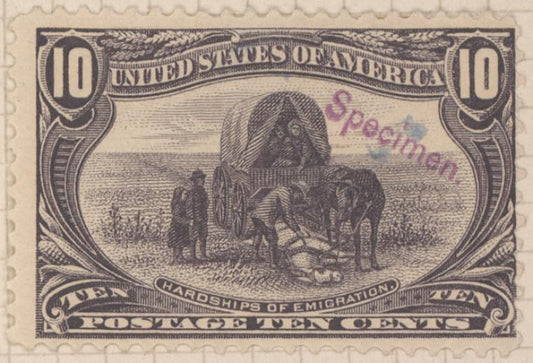 10c gray violet Hardships of Emigration single