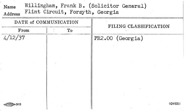 Willingham, Frank B. (Solicitor General)
