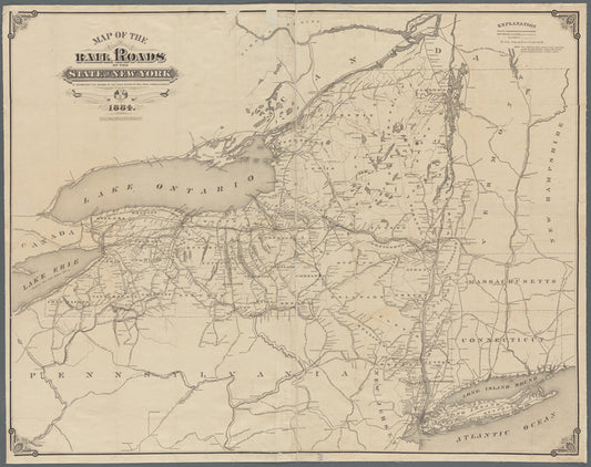 Map of the rail roads of the state of New York: to accompany the report of the state Board of Rail road Commissioners, 1884