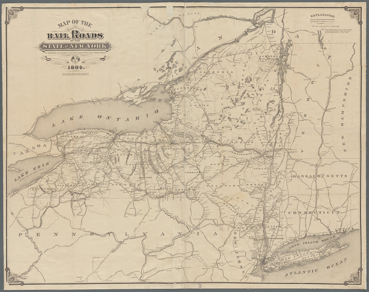 Map of the rail roads of the state of New York: to accompany the report of the state Board of Rail road Commissioners, 1884
