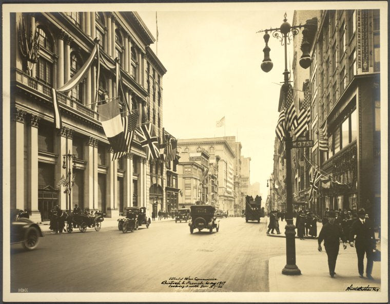 World War Commission. British and French. May 1917. Fifth Avenue, Looking South from 37th Street