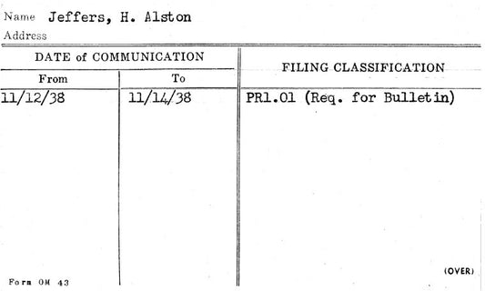 Jeffers, H. Alston