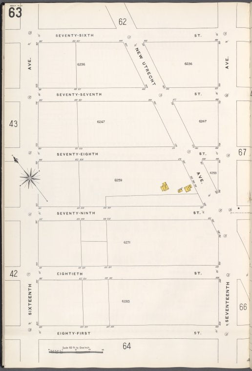Brooklyn V. 12, Plate No. 63 [Map bounded by 76th St., 17th Ave., 81st St., 16th Ave.]