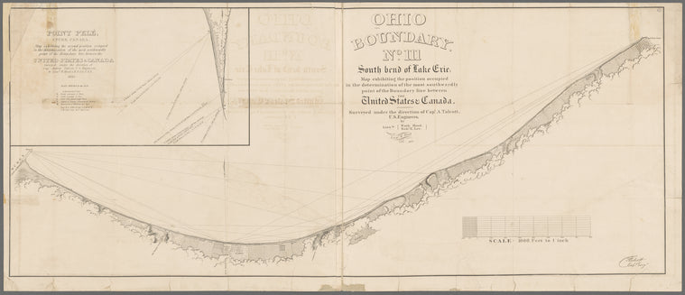 Ohio boundary, no. 111, south bend of Lake Erie : Map exhibiting the position occupied in the determination of the most southwardly point of the boundary line between the United States & Canada