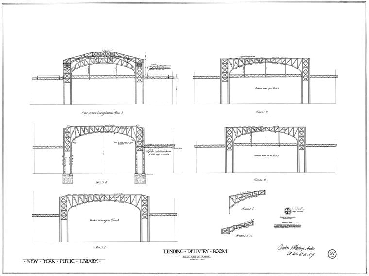 Lending delivery room : elevations of framing