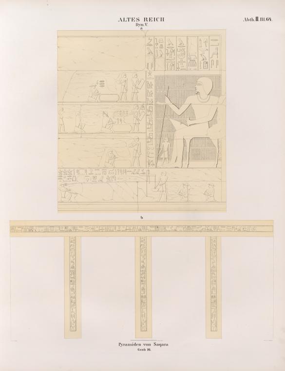 Dynastie V. Pyramiden von Saqara [.Saqqârah], Grab 16.