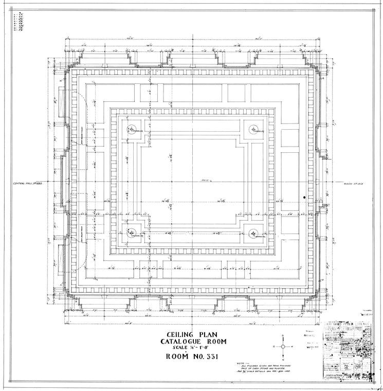 Ceiling plan, catalogue room, room no. 331