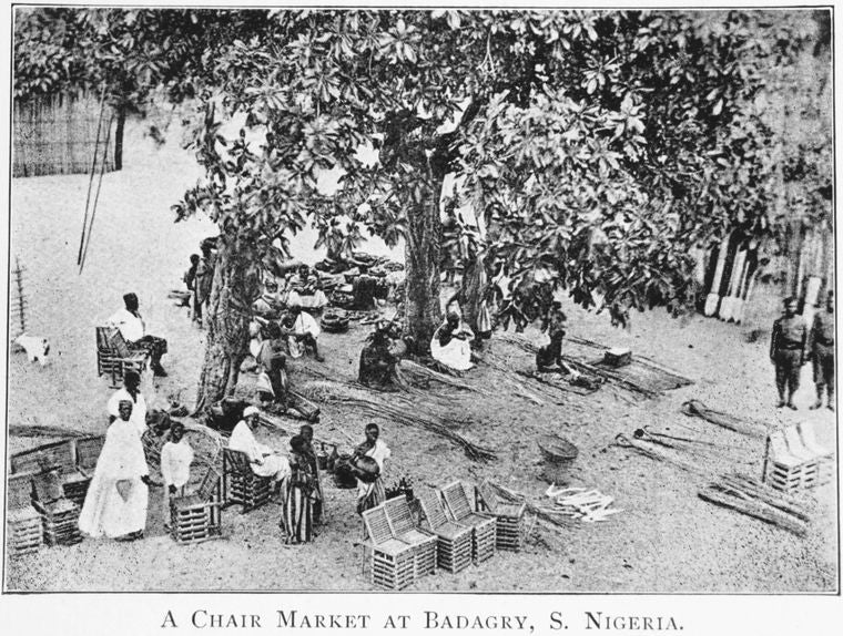 A chair market at Badagry, S. Nigeria.