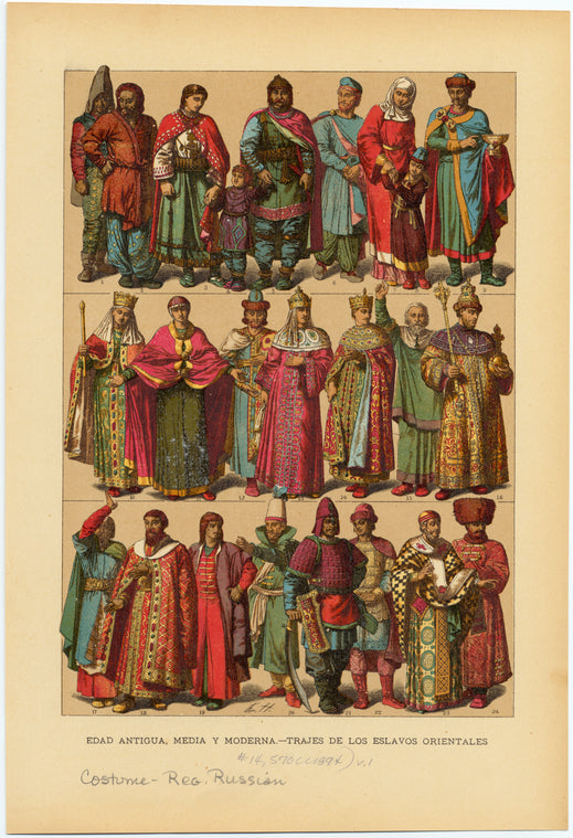 Edad antigua, media y moderna, trajes de los eslavos orientales