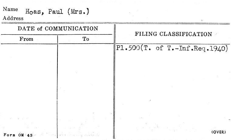 Hoas, Paul (Mrs.)