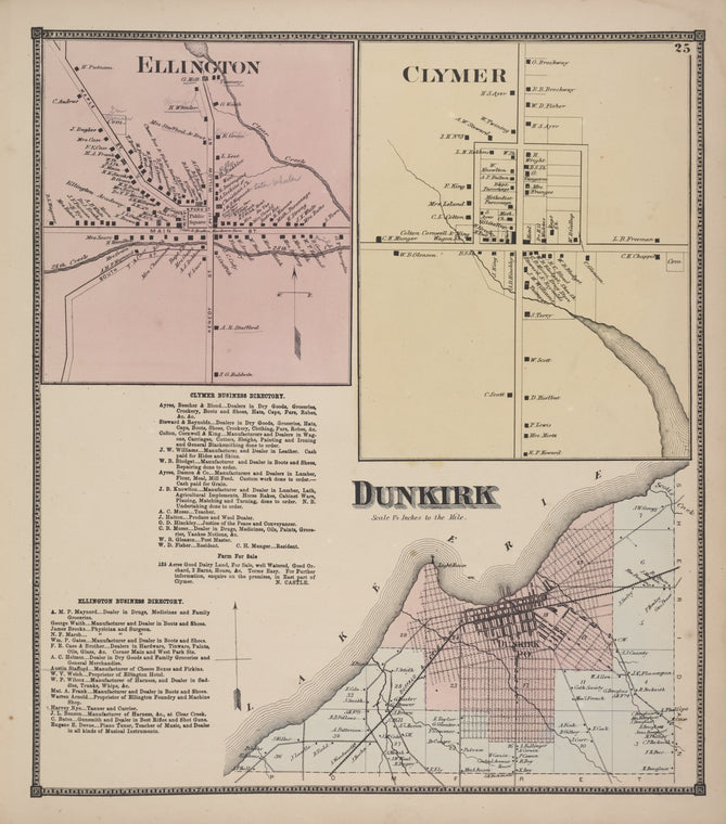Ellington [Village]; Clymer [Village]; Clymer Business Directory; Ellington Business Directory; Dunkirk [Township]