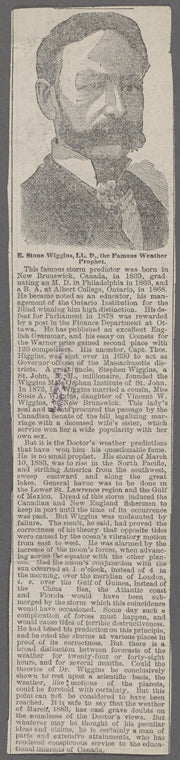 E. Stone Wiggins, LL. D., the famous weather prophet