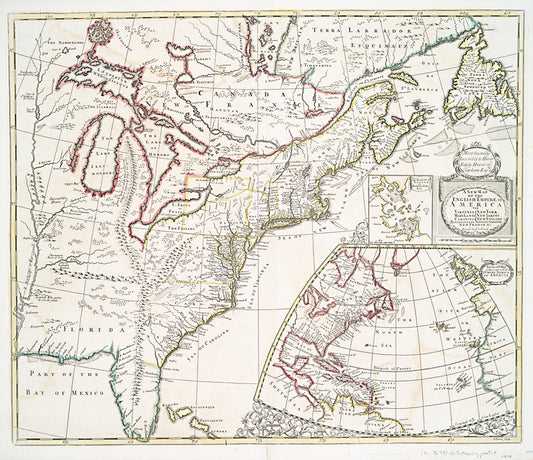 A new map of the English empire in America : : viz. Virginia, Maryland, Carolina, New York, New Iarsey, New England, Pennsylvania, Newfoundland, New France &c